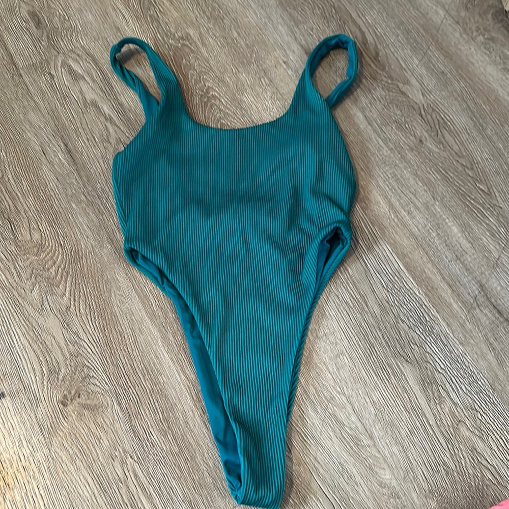 Bright swimwear high-waisted one piece